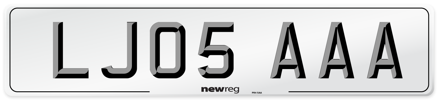 LJ05 AAA Number Plate from New Reg